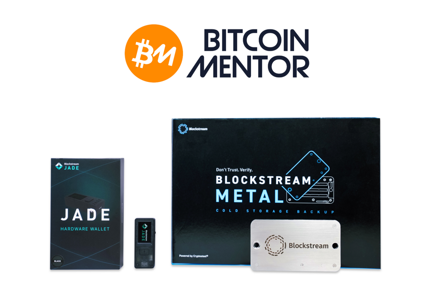Bitcoin Mentor + Blockstream Jade + Blockstream Metal Bundle