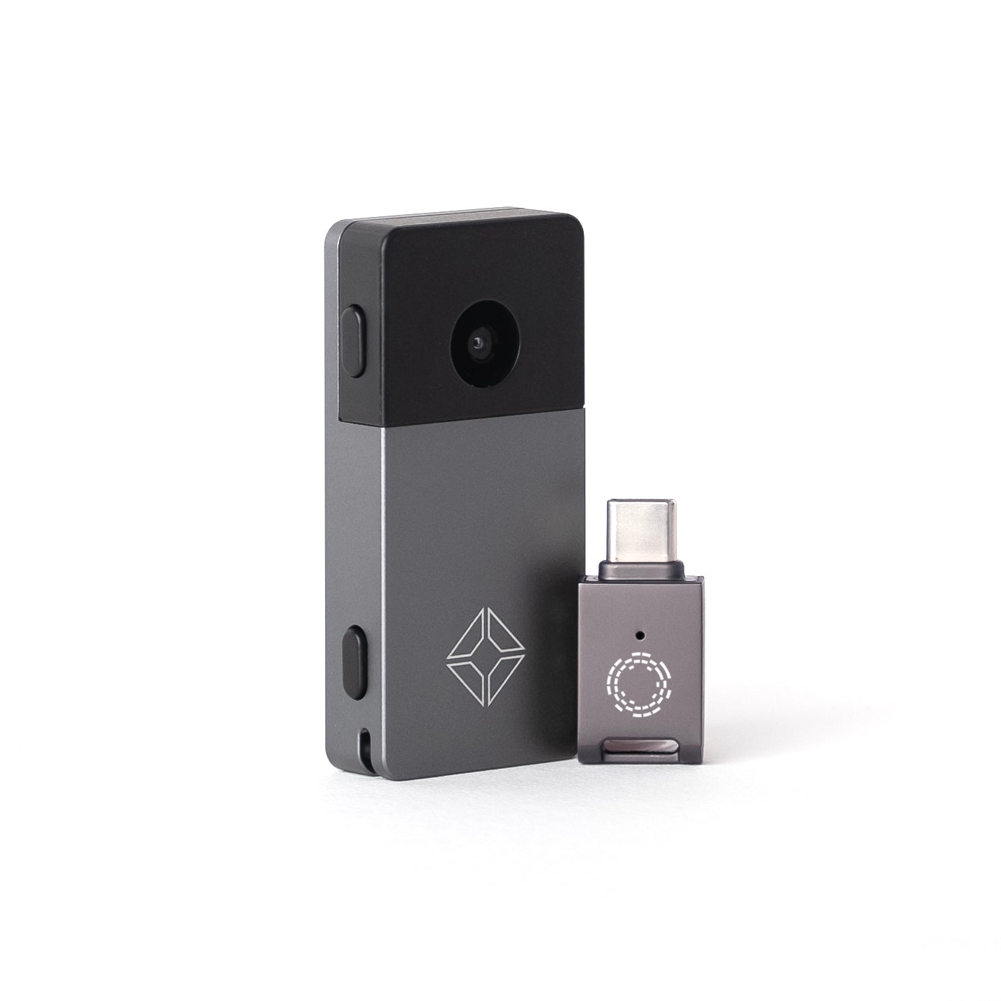 Blockstream Jade Plus Bitcoin hardware wallet with USB-C adapter for air-gapped upgrades and featuring QR-signing camera 