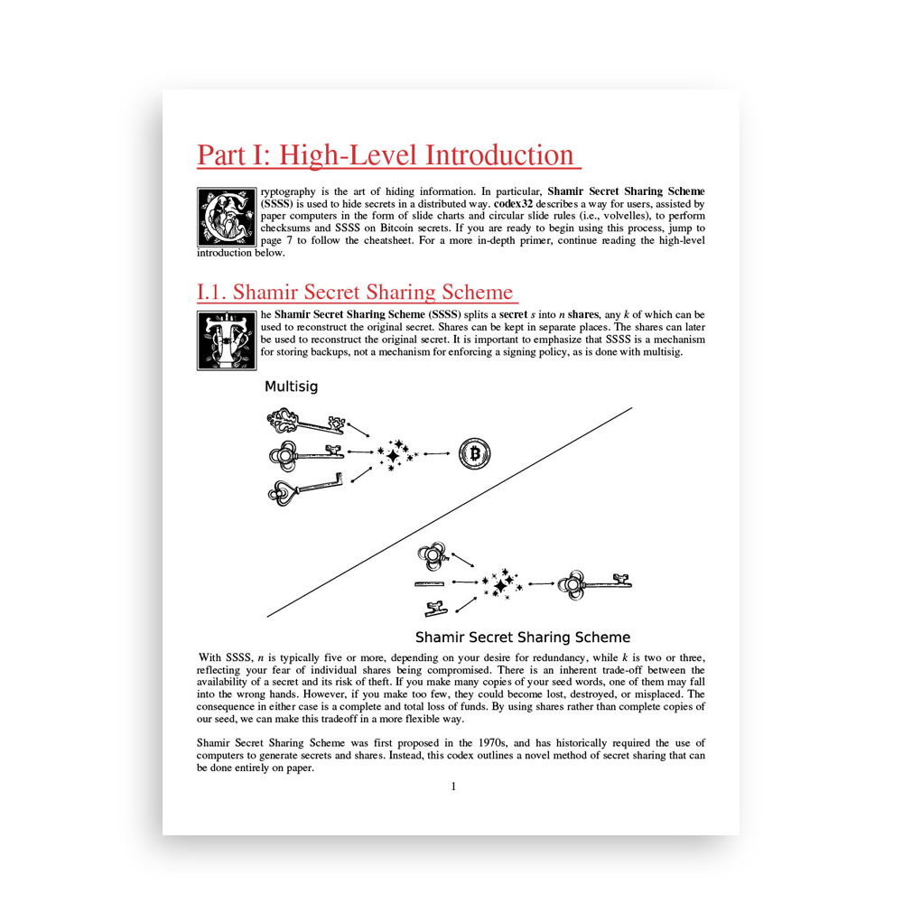 Codex32: Shamir Secret Sharing Scheme Book